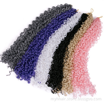 10 Pcs Synthetic Hair Extensions Curly Box Braiding Crochet Braids Pink White Pure Color Wholesale 18 Inch 25 strands per piece